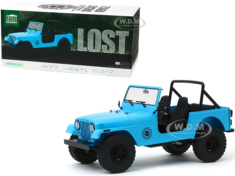 1977 Jeep CJ-7 "Dharma" Blue "Lost" (2004-2010) TV Series 1/18 Diecast Model Car by Greenlight