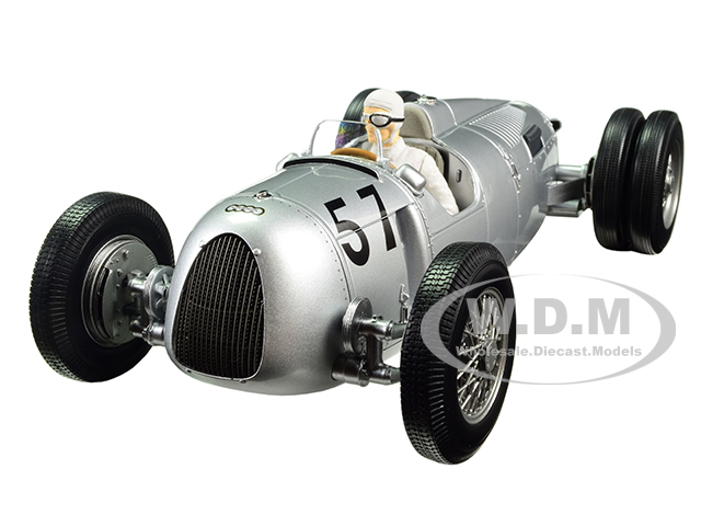 Image of Auto Union Type C 1936 Winner Shelsley Walsh Hillclimb Hans Stuck 57 Limited Edition to 1002pcs with Figure 1/18 Diecast Model Car by Minichamps