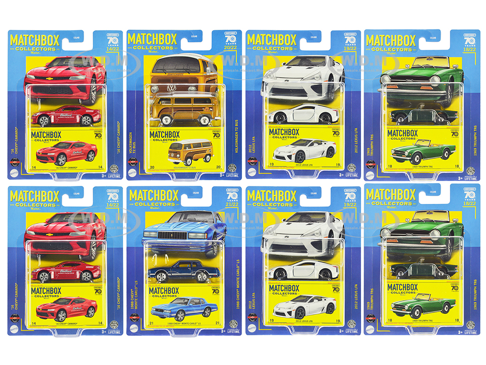 "Collectors" Superfast 2023 Assortment U "70 Years" Special Edition Set of 8 pieces Diecast Model Cars by Matchbox