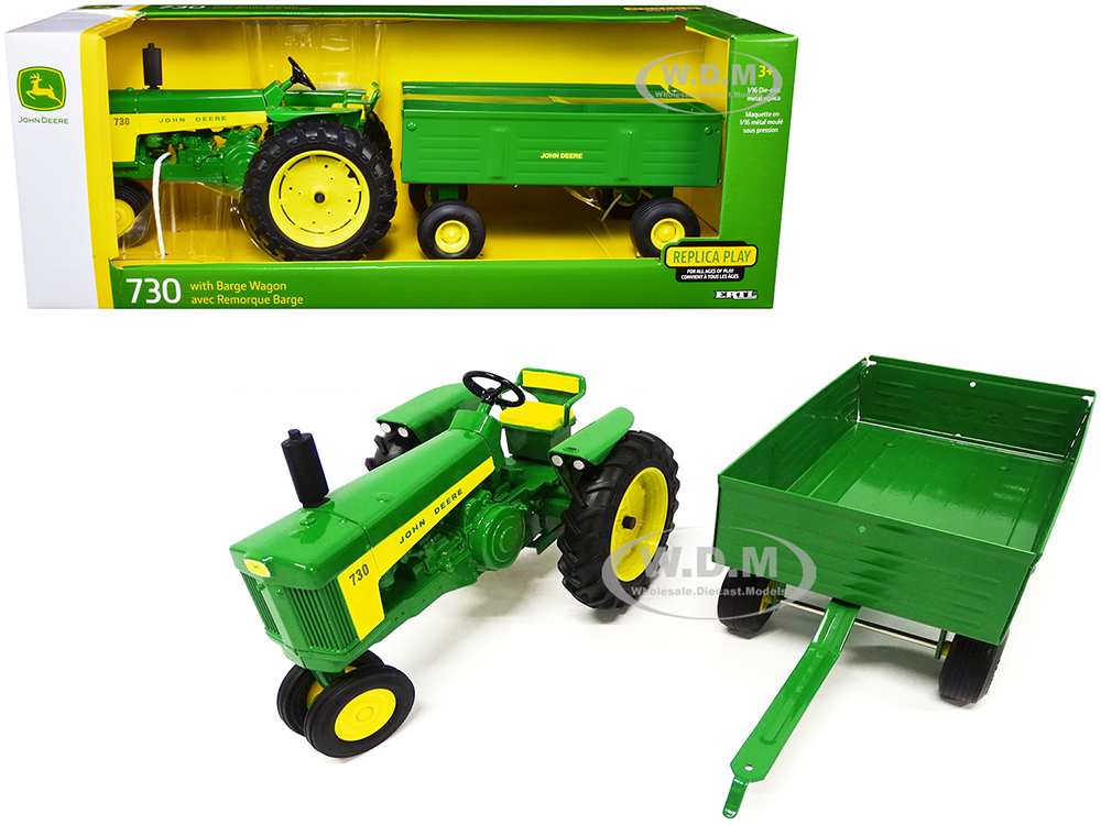 John Deere 730 Tractor with Barge Wagon 1/16 Diecast Models by ERTL TOMY