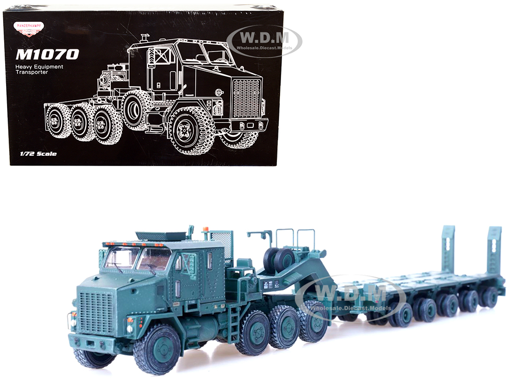 M1070 Heavy Equipment Transporter Army Green Armor Premium Series 1/72 Diecast Model By Panzerkampf