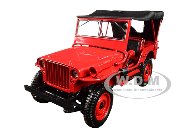 1942 Jeep Red 1/18 Diecast Model Car By Norev