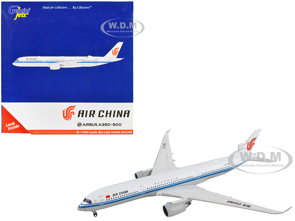 Airbus A350-900 Commercial Aircraft Air China White with Blue Stripes 1/400 Diecast Model Airplane by GeminiJets