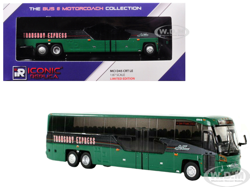 Mci D45 Crt Le Coach "ac Transit" Bus "transbay Express" (san Francisco) Green 1/87 Diecast Model By Iconic Replicas