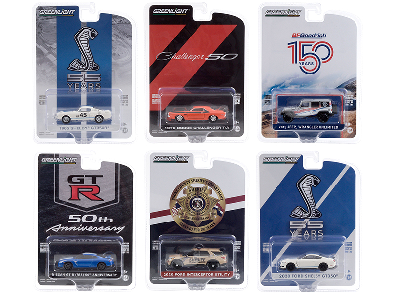 "Anniversary Collection" Set of 6 pieces Series 11 1/64 Diecast Model Cars by Greenlight