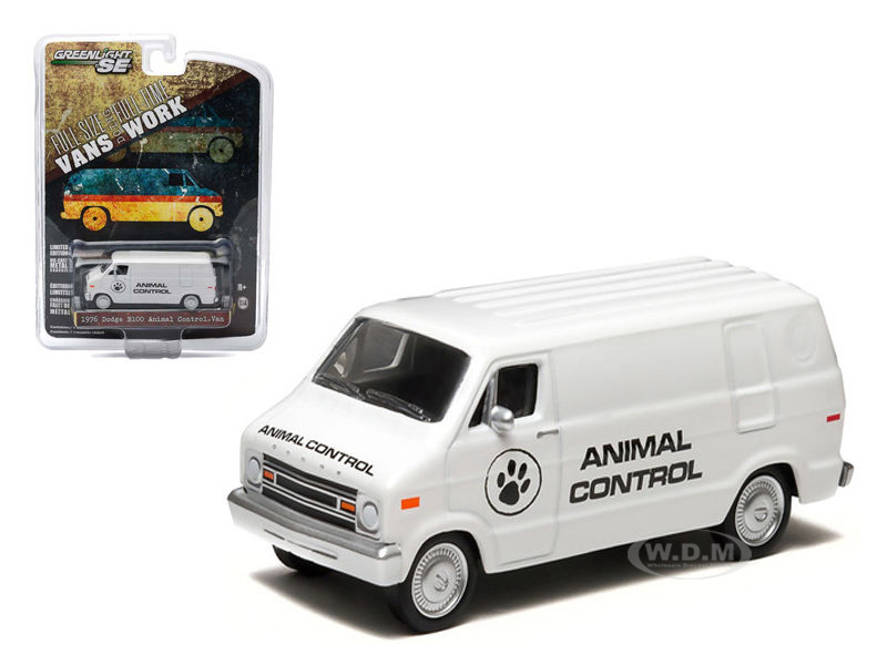 1976 Dodge B-100 Van Animal Control Hobby Exclusive 1/64 Diecast Car Model By Greenlight