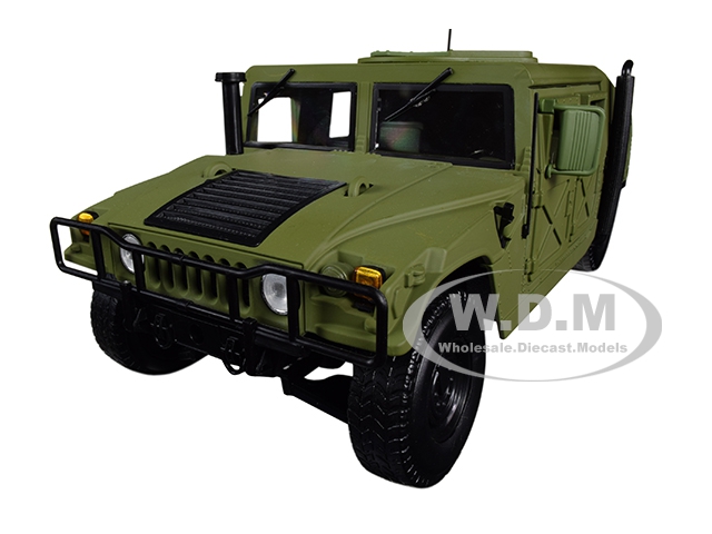 Hmmwv (humvee) "security Police" Olive Green Drab 1/18 Diecast Model Car By Autoworld