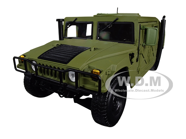 Image of HMMWV (Humvee) "Security Police" Olive Green Drab 1/18 Diecast Model Car by Autoworld