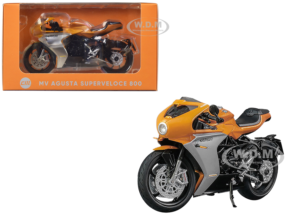 MV Agusta Superveloce 800 Motorcycle Orange And Silver 1/18 Diecast Model By CM Models