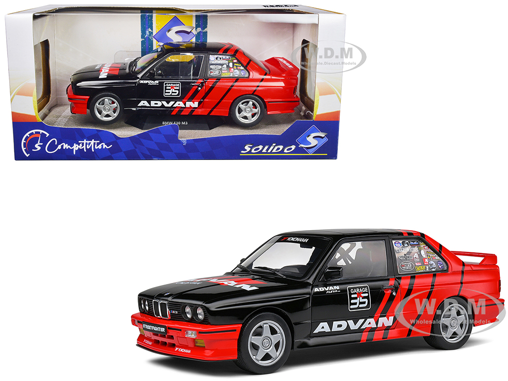 1990 BMW E30 M3 Black and Red with Graphics 