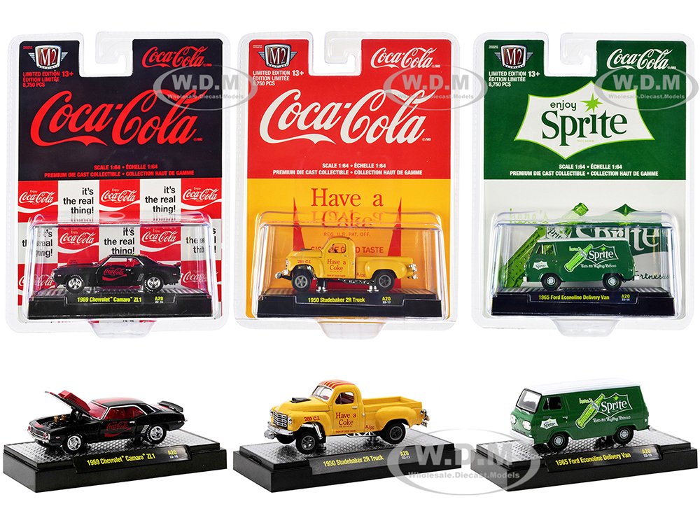 Sodas Set of 3 pieces Release 20 Limited Edition to 8750 pieces Worldwide 1/64 Diecast Model Cars by M2 Machines