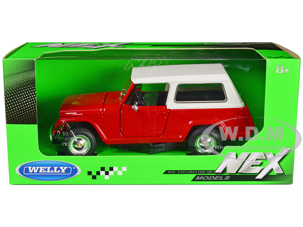 1967 Jeep Jeepster Commando Station Wagon Red with White Top 