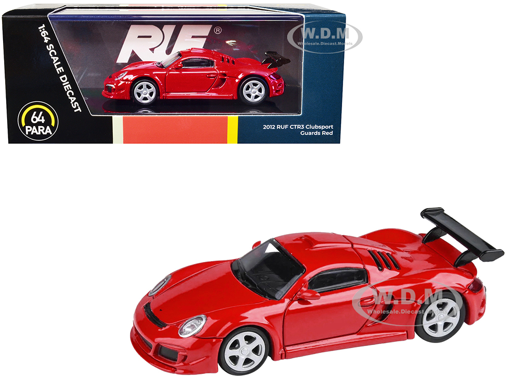2012 RUF CTR3 Clubsport Guards Red 1/64 Diecast Model Car by Paragon Models