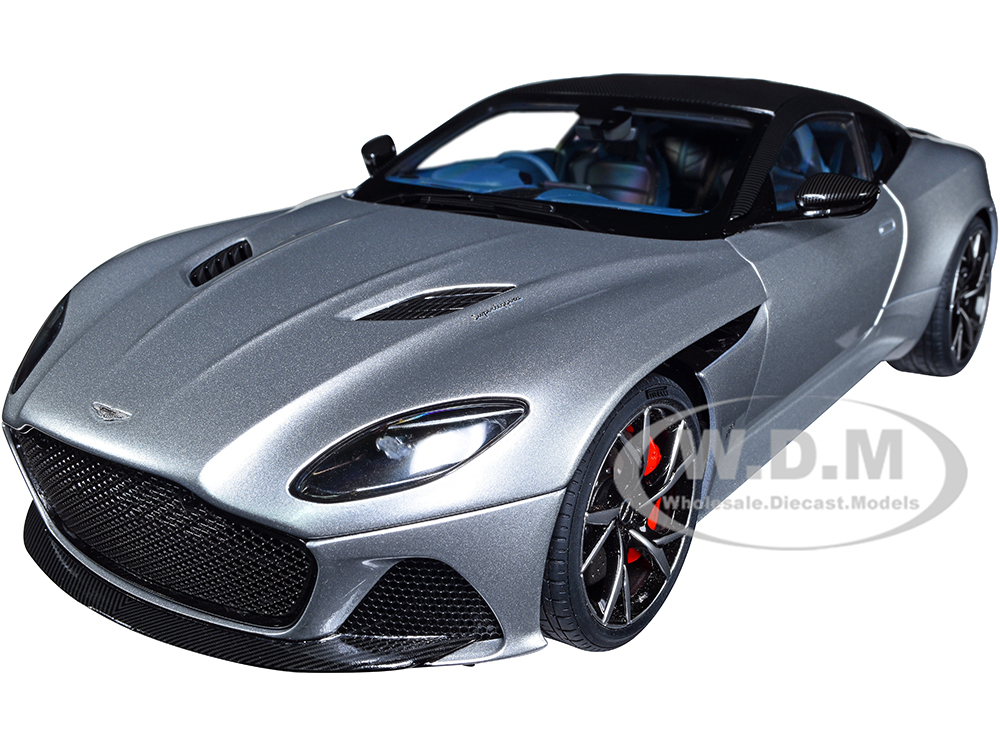 Aston Martin DBS Superleggera RHD (Right Hand Drive) Lightning Silver Metallic with Carbon Top 1/18 Model Car by Autoart