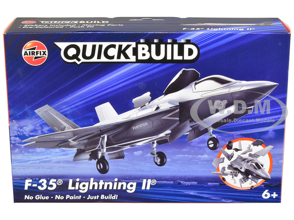 Skill 1 Model Kit F-35 Lightning II Snap Together Painted Plastic Model Airplane Kit By Airfix Quickbuild