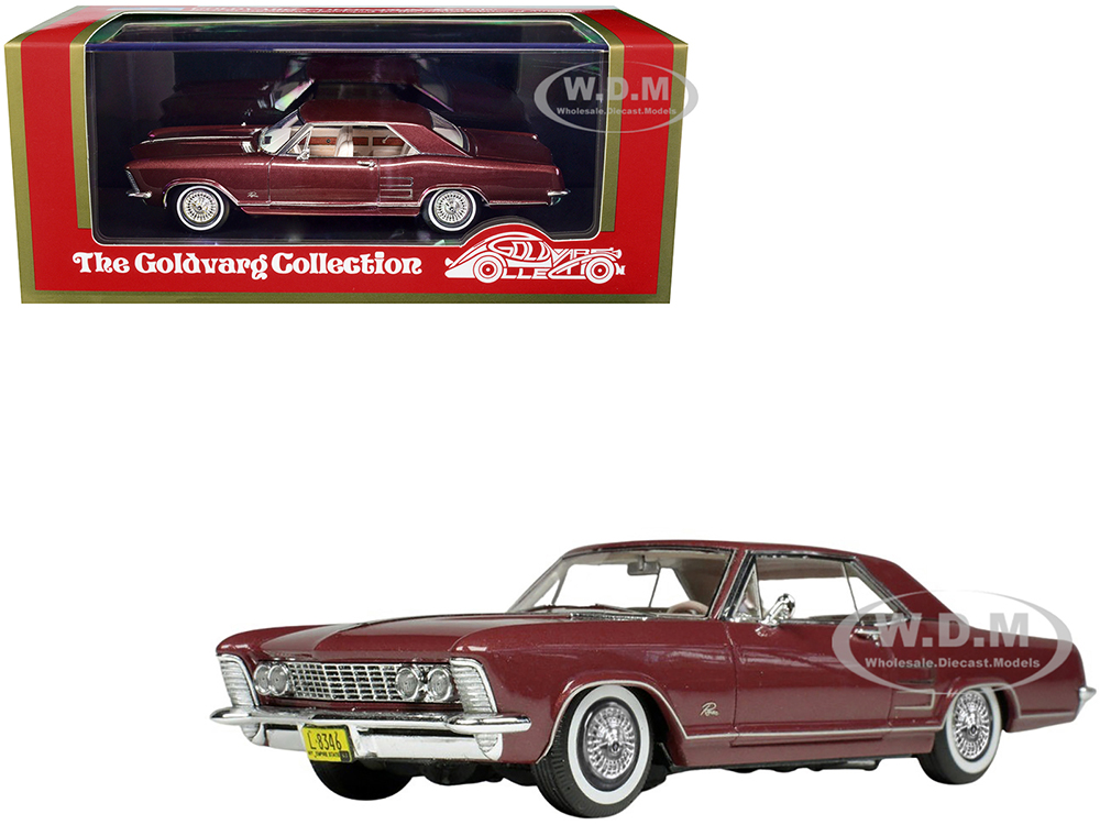 1963 Buick Riviera Burgundy Metallic Limited Edition to 240 pieces Worldwide 1/43 Model Car by Goldvarg Collection