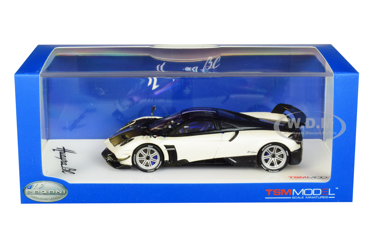 Pagani Huayra Bc Matt White With Carbon Top 1/43 Model Car By True Scale Miniatures
