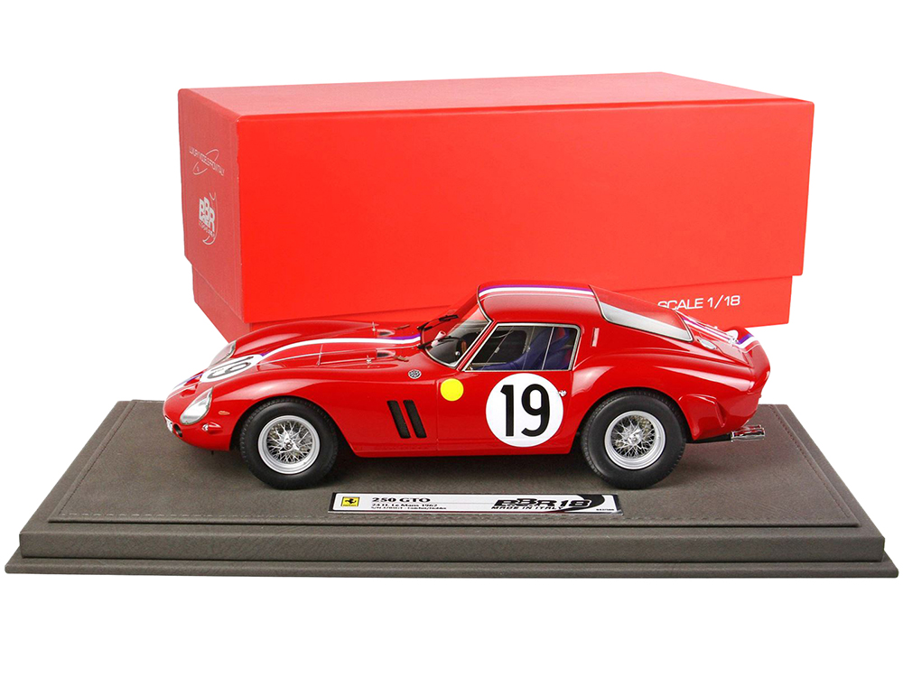 Ferrari 250 GTO S/N 3705GT #19 Jean Guichet - Pierre Noblet 2nd Place 24H of Le Mans (1962) with DISPLAY CASE Limited Edition to 500 pieces Worldwide 1/18 Model Car by BBR