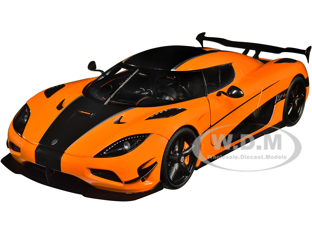 Koenigsegg Agera RS Cone Orange with Black Carbon Accents 1/18  Model Car by Autoart