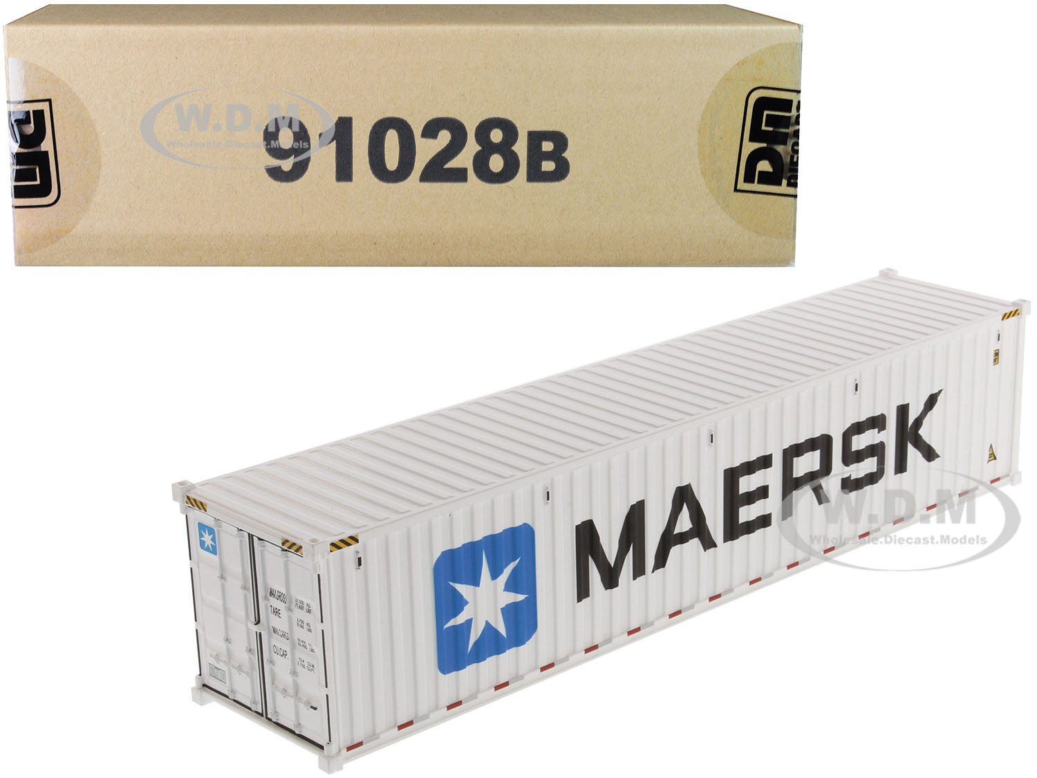 40 Refrigerated Sea Container "maersk" White "transport Series" 1/50 Model By Diecast Masters
