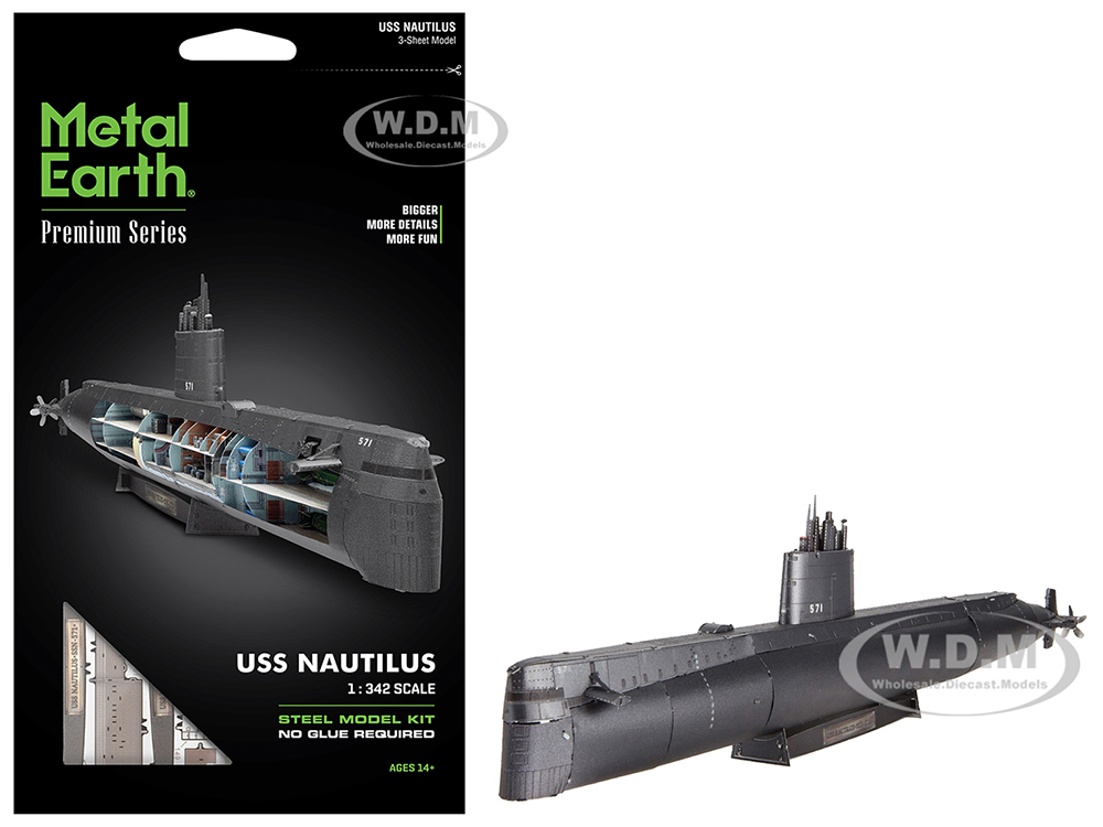 Model Kit USS Nautilus (SSN-571) Submarine "United States Navy" (Challenging Difficulty) Steel Model by Metal Earth