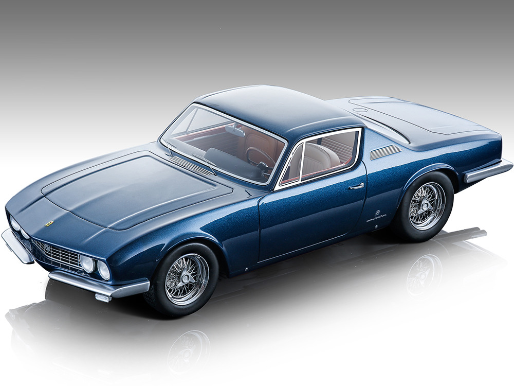 1967 Ferrari 330 GTC Michelotti Coupe Blue Abu Dhabi Metallic "Mythos Series" Limited Edition to 90 pieces Worldwide 1/18 Model Car by Tecnomodel