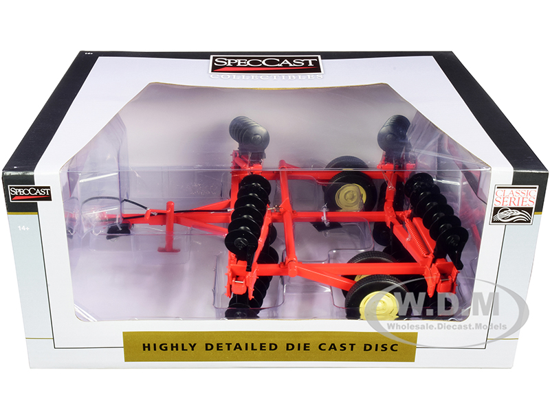 Disc Harrow with Folding Wings Orange "Classic Series" 1/16 Diecast Model by SpecCast