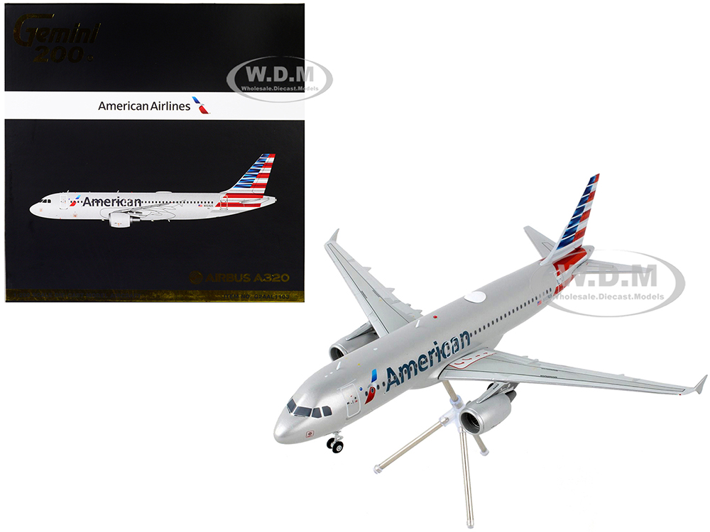 Airbus A320-200 Commercial Aircraft "American Airlines" Silver "Gemini 200" Series 1/200 Diecast Model Airplane by GeminiJets