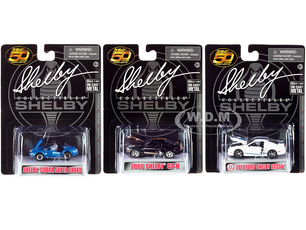 "Carroll Shelby 50th Anniversary" 3 piece Set 2022 Release 1/64 Diecast Model Cars by Shelby Collectibles