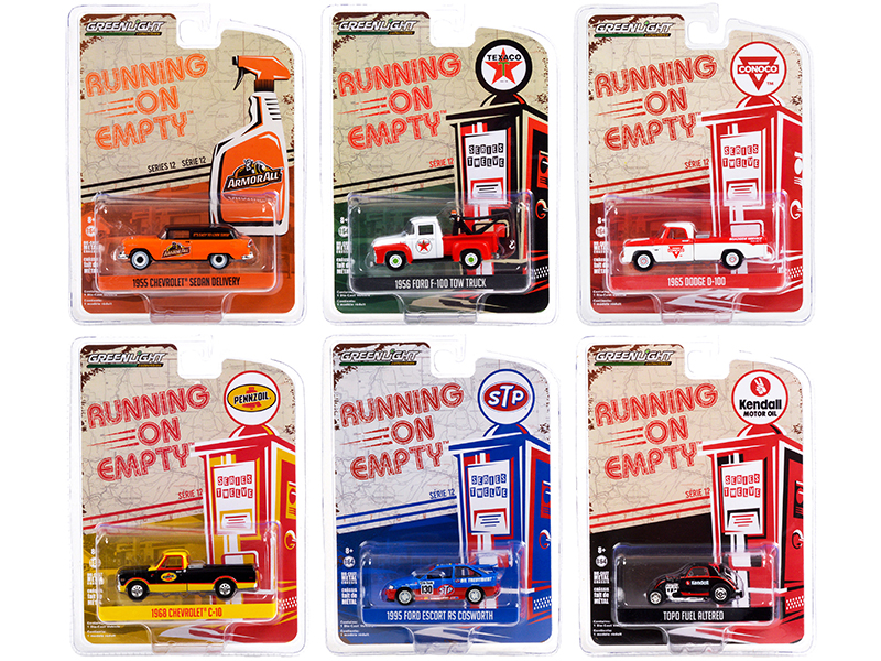 "Running on Empty" 6 piece Set Series 12 1/64 Diecast Model Cars by Greenlight