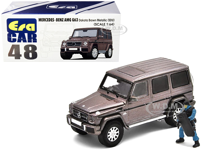 Mercedes Benz G63 (SDU) Dakota Brown Metallic with Officer Figurine 1/64 Diecast Model Car by Era Car