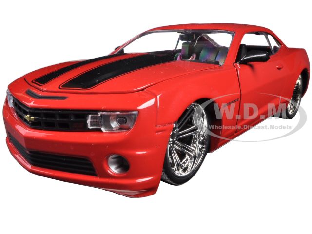 2010 Chevrolet Camaro SS Red With Black Stripes 1/24 Diecast Model Car by Jada