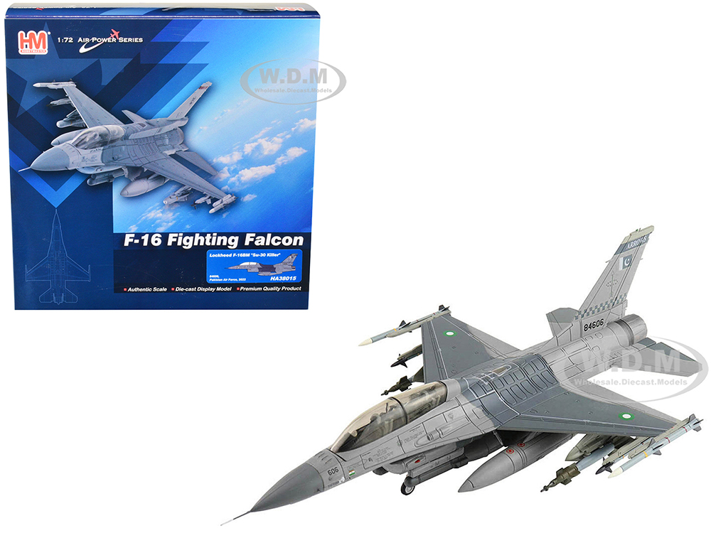 Lockheed Martin F-16BM Fighting Falcon Fighter Aircraft 84606 Su-30 Killer Pakistan Air Force (2022) Air Power Series 1/72 Diecast Model By Hobby