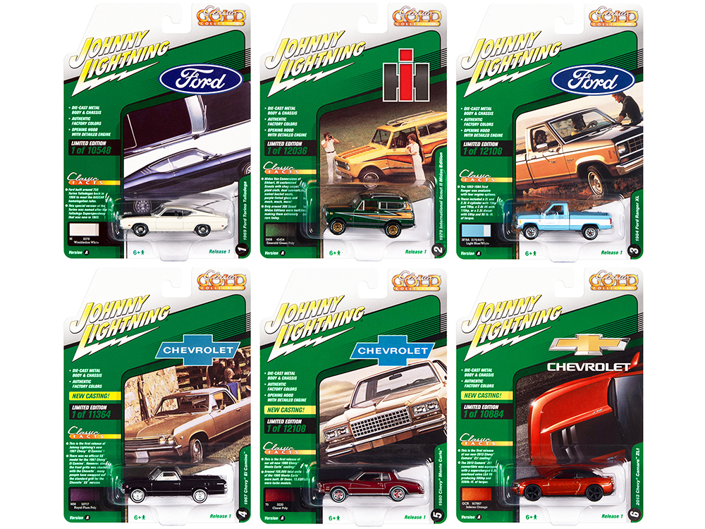 "Classic Gold Collection" 2022 Set A of 6 Cars Release 1 1/64 Diecast Model Cars by Johnny Lightning