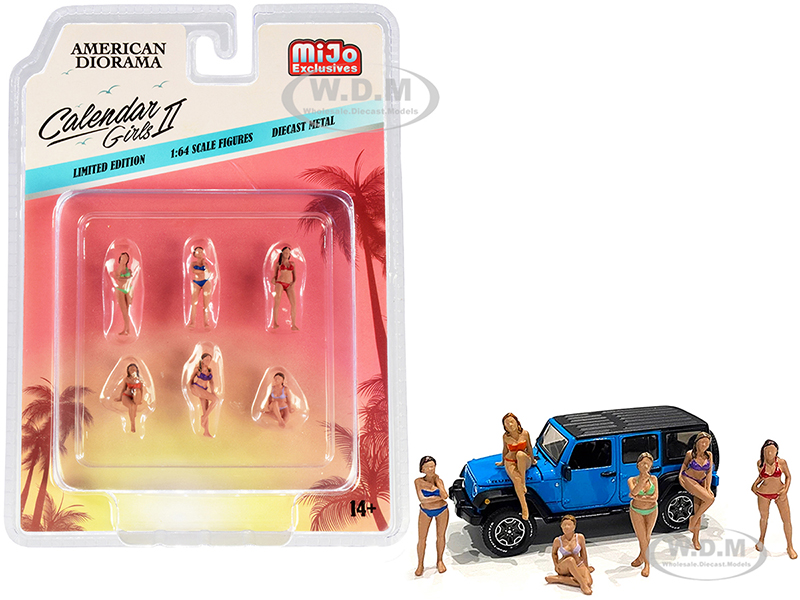 "Calendar Girls" 6 piece Diecast Figurine Set Release 2 for 1/64 Scale Models by American Diorama