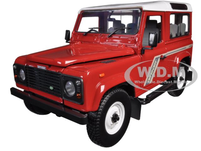 Land Rover Defender 90 Country Station Wagon Tdi Red 1/18 Diecast Model Car By Universal Hobbies