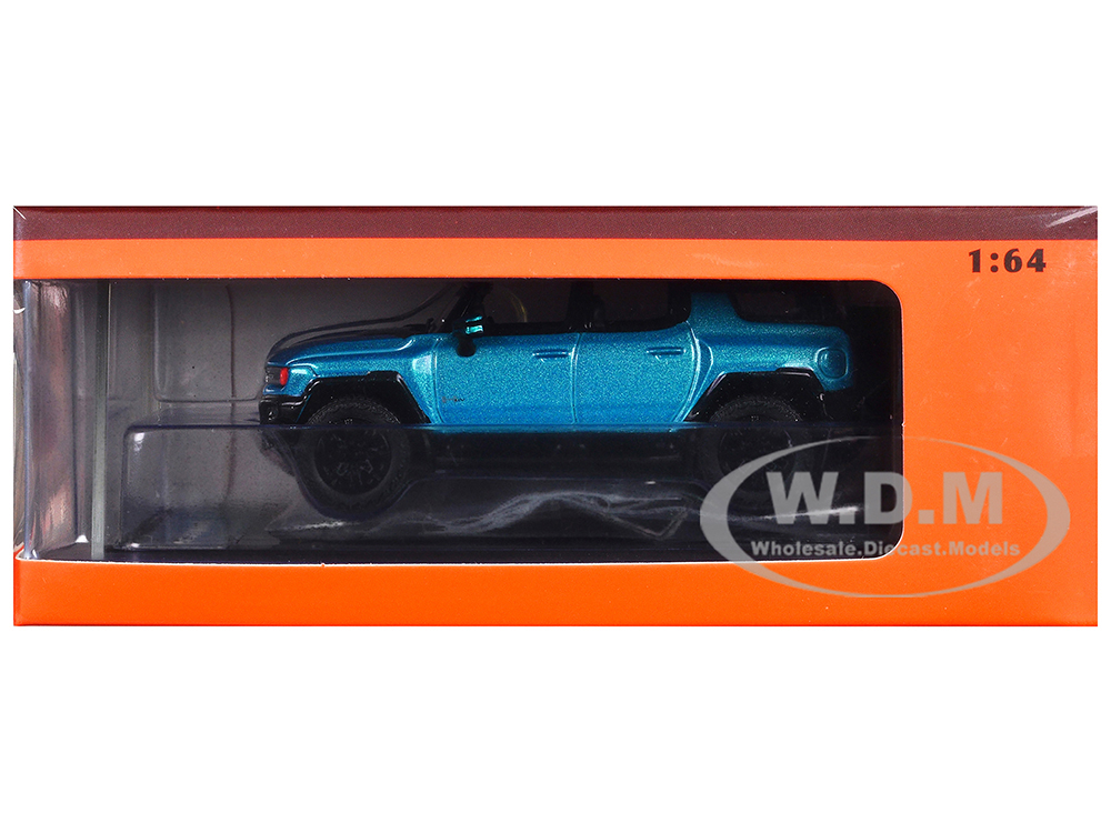 2023 GMC Hummer EV SUV Blue Metallic with Black Top 1/64 Diecast Model Car by GCD