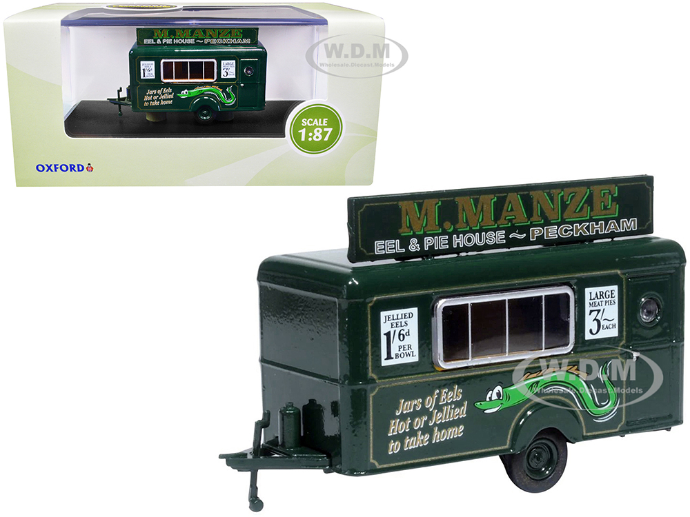 Mobile Food Trailer "M. Manze Eel and Pie House - Peckham" 1/87 (HO) Scale Diecast Model by Oxford Diecast