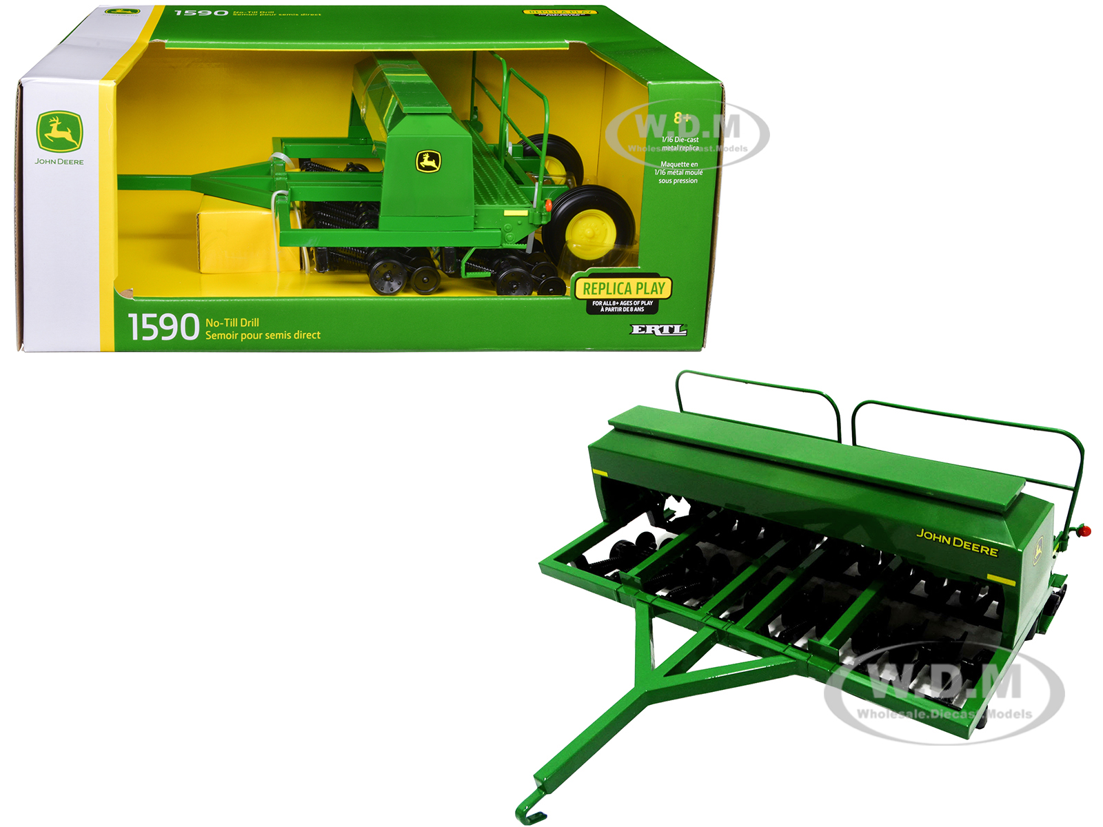 John Deere 1590 No-Till Drill Green "Replica Play" Series 1/16 Diecast Model by ERTL TOMY