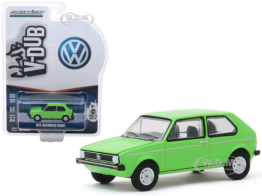 1975 Volkswagen Rabbit Bright Green "Club Vee V-Dub" Series 10 1/64 Diecast Model Car by Greenlight