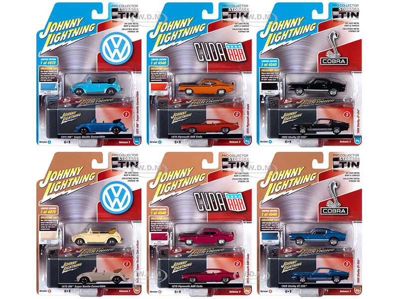 Johnny Lightning Collectors Tin 2020 Set of 6 Cars Release 3 1/64 Diecast Model Cars by Johnny Lightning