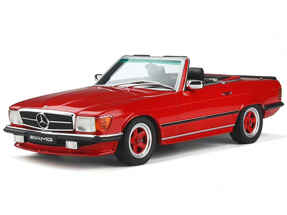 1986 Mercedes-Benz R107 500 SL AMG Signal Red Limited Edition to 2000 pieces Worldwide 1/18 Model Car by Otto Mobile