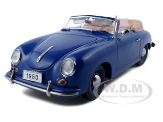 1950 Porsche 356 Convertible Blue 1/18 Diecast Model Car By Signature Models