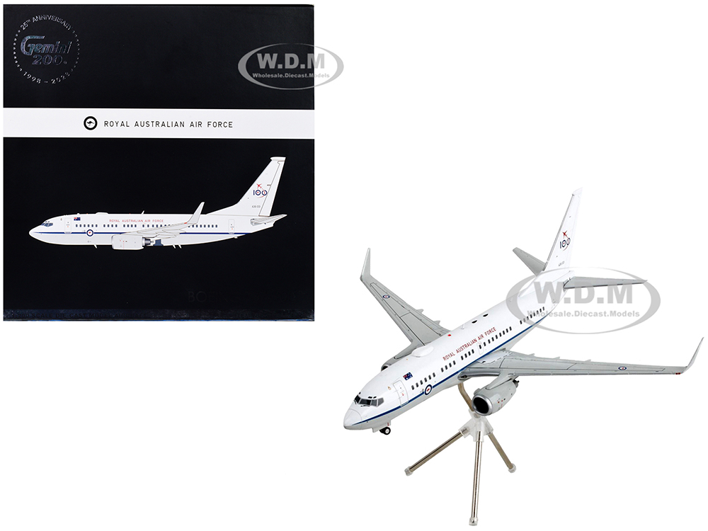 Boeing 737-700 Transport Aircraft "Royal Australian Air Force 100th Anniversary - A36-001" White and Gray "Gemini 200" Series 1/200 Diecast Model Air