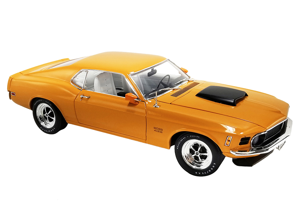 1970 Ford Mustang Boss 429 Grabber Orange with White Interior Limited Edition to 429 pieces Worldwide 1/18 Diecast Model Car by ACME