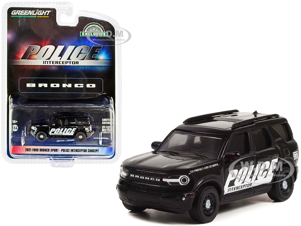 2021 Ford Bronco Sport Police Interceptor Concept Black "Hobby Exclusive" 1/64 Diecast Model Car by Greenlight