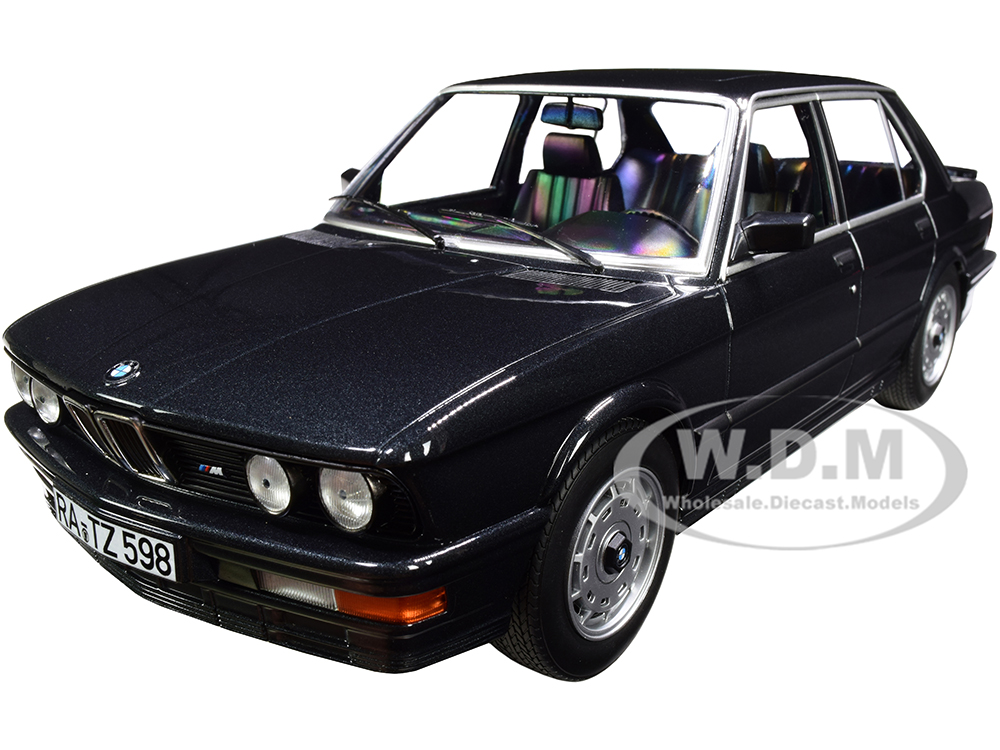 Image of 1986 BMW M535i Black Metallic 1/18 Diecast Model Car by Norev