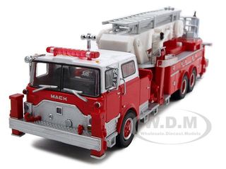 Mack CF Aerialscope Fire Engine Red And White Limited Edition To 1500 Pieces Worldwide 1/64 Diecast Model By Code 3