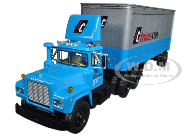 Image of Mack R Model With 28 Pop Trailer TC Transcon 1/64 Diecast Model Car by First Gear