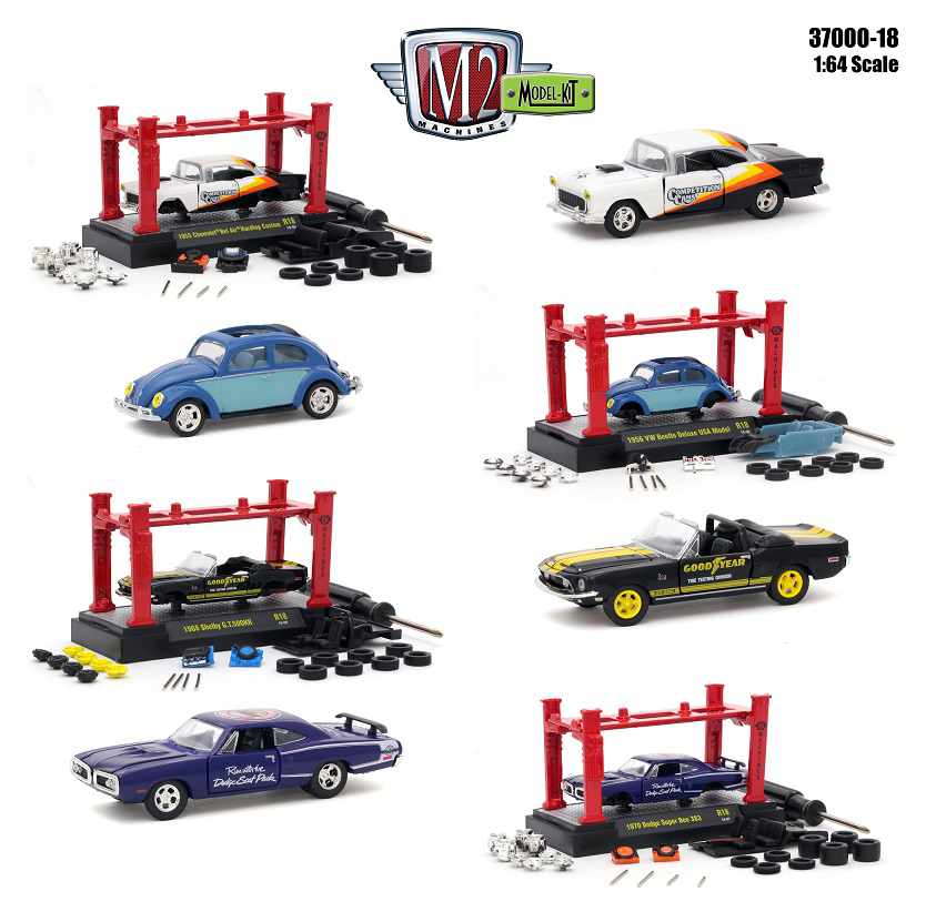 Model Kit 4 Pieces Set Release 18 1/64 Diecast Model Cars By M2 Machines